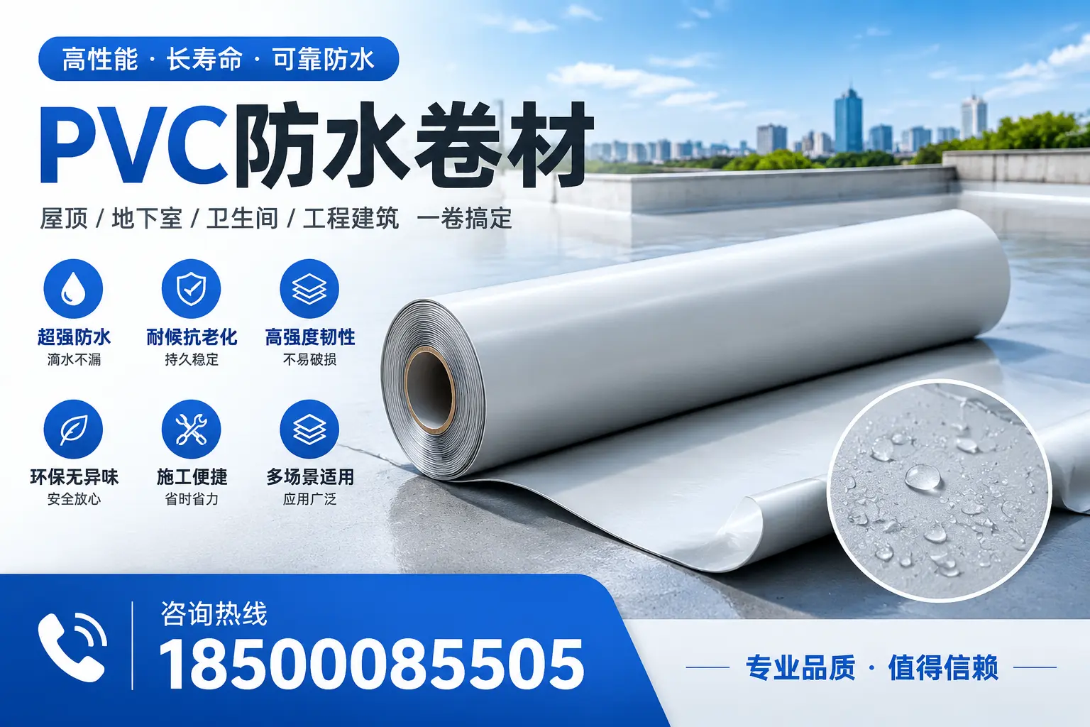 PVC防水卷材的防水效果评测,适合乌鲁木齐的科学依据